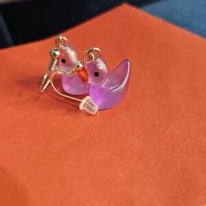 Purple Duck Earrings